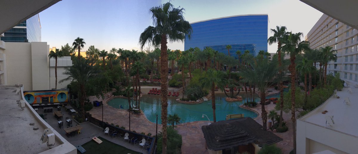 OxthatRocks's tweet photo. Leaving Vegas for another year. Beautiful view of the Hard Rocks pool first thing in the morning.@HardRock https://t.co/cCbkEashxc