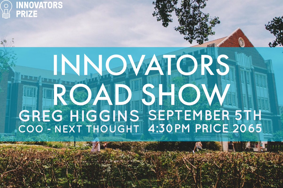 Our first event of the road show series starts Tuesday at 4:30! Greg Higgins from Next Thought will be speaking!
Link in bio for more info!