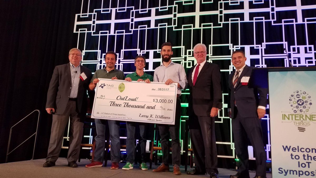 OutSystems's tweet photo. Congrats to #OutLoud another #LowCode Hackthon win! #IoTGA #IoTATL #StadiumOfThings #Hackathon #TeamOutLoud https://t.co/uPnS4rXmzw
