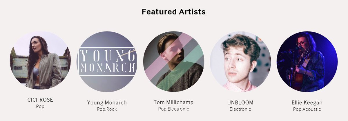 harrietjw's tweet photo. Today's featured artists: @cicirosemusic, @YoungMonarchUK, @MillichampTom, @UnbloomMusic, @EllieKeegs #SSDiscover https://t.co/dBPo1ZXj6N