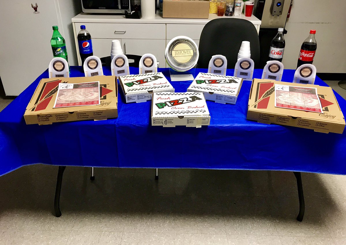 PortsmouthStore's tweet photo. Celebrating our 9th JD Power Award with some pizza for the team!! #ourNE @CarolWalsh01 @Phil__Oliveira @JannaDucich https://t.co/3lVCLArsph