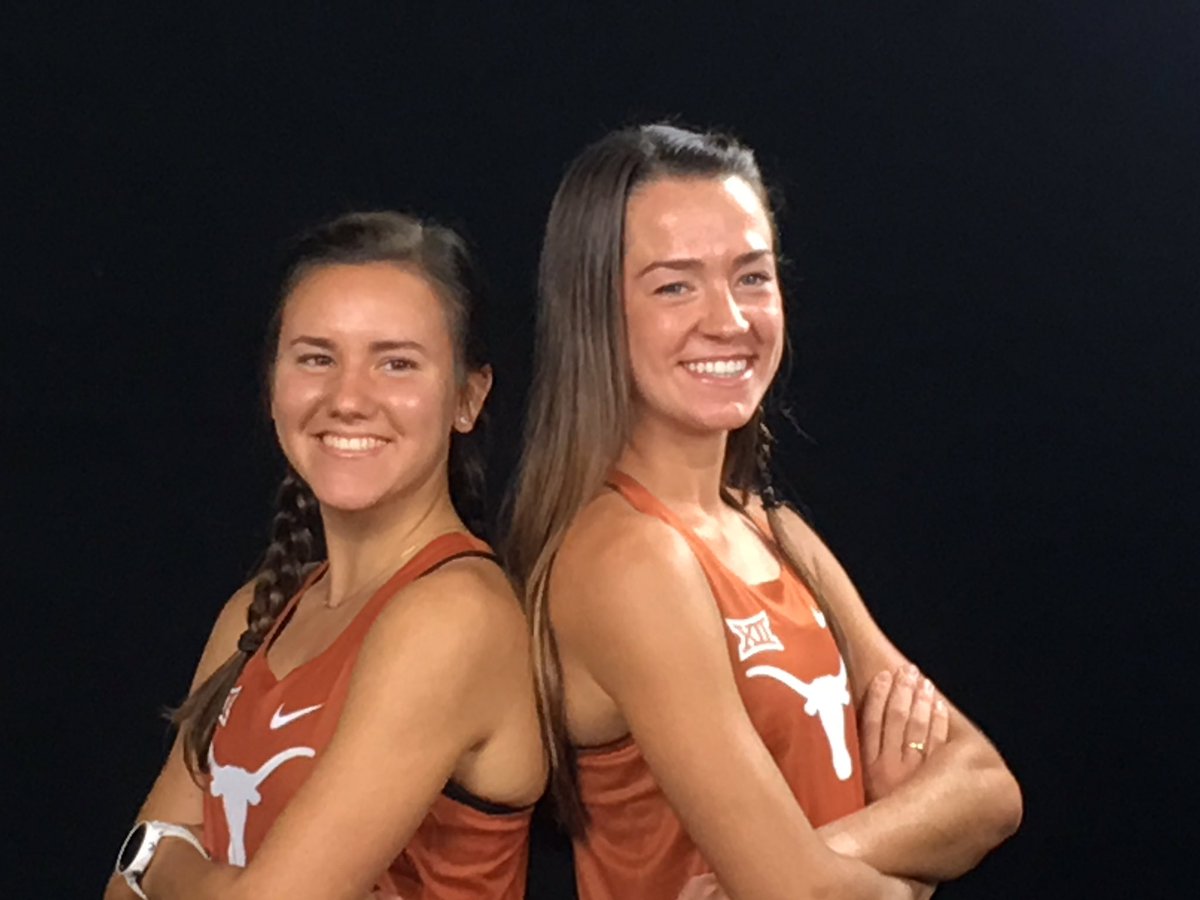 TexasTFXC's tweet photo. Mary Beth does not approve of Abby's dab. #HookEm 🤘📸 https://t.co/9Gn4bUpYf4