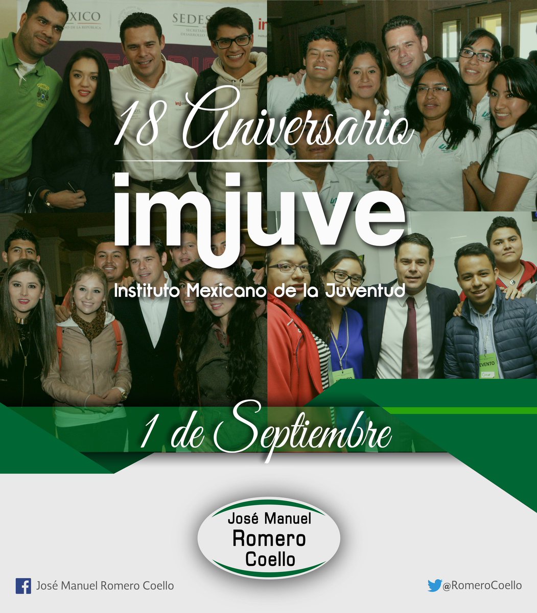 RomeroCoello's tweet photo. #QuieroEmpezarElMes felicitando al #EquipoImjuve por 18 años de trabajo en favor de las juventudes @ImjuveMX #18AñosImjuve #BuenViernes https://t.co/nRKAKIanW7