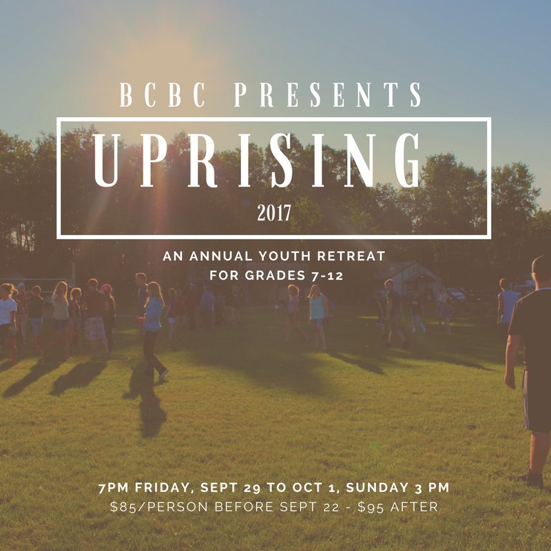 BeaverCBibleC's tweet photo. Inviting all youth Gr. 7-12 to Uprising 2017! https://t.co/Uh9ilrz1D8