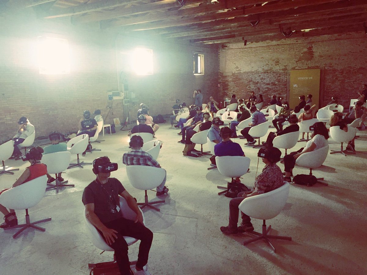LighthouseVR's tweet photo. Hello from the other side! 
They all are watching @theargosfile at
#LaBiennaleDiVenezia https://t.co/QI6RqPxl99