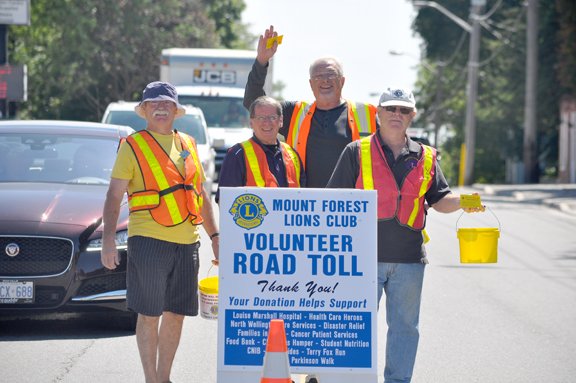 The #MountForest <a href="/lionsclubs/">Lions International</a> are holding a Volunteer Road Toll at the intersection of Hwys. 6 &amp; 89 today and tomorrow, raising funds.