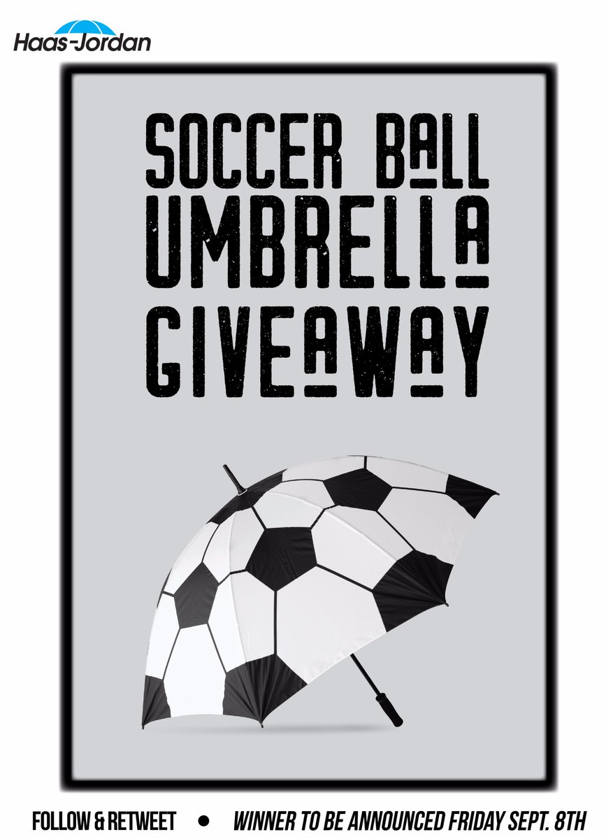 HaasJordanUMB's tweet photo. #GIVEAWAY time! Cheer on your favorite soccer player this season with a @HaasJordanUMB soccer ball umbrella! #Follow &amp; #retweet to enter! https://t.co/MorFFh1kDB