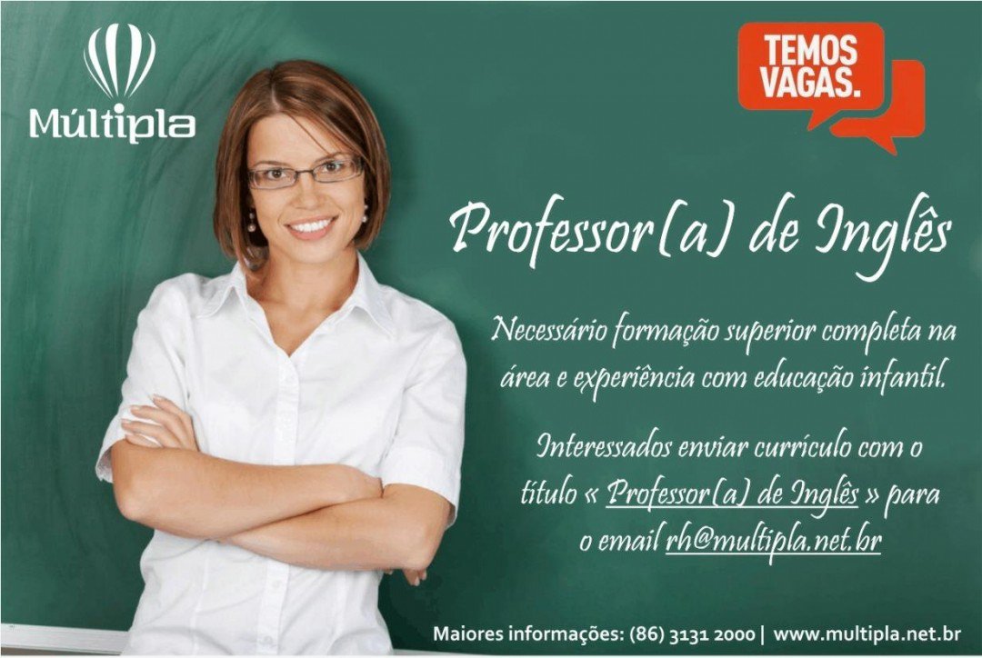 multiplaeduca's tweet photo. Múltipla seleciona PROFESSOR (A) DE INGLÊS. Maiores informações pelo telefone... https://t.co/LuwyCKkH3P https://t.co/fVMjZXM66M