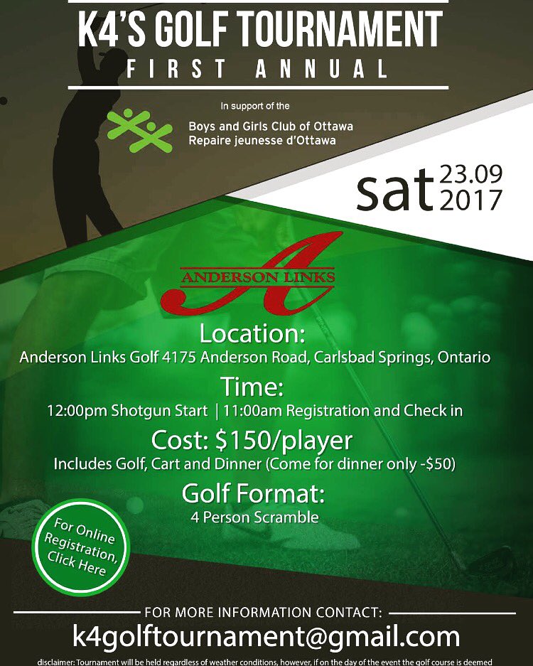 Forrest_K4's tweet photo. Only 15 days left to register! #golf #fun #saftb #SaturdaysAreForTheKids #charity #bgc @bgcottawa @AndersonLinks https://t.co/JrzwxyDuQ1
