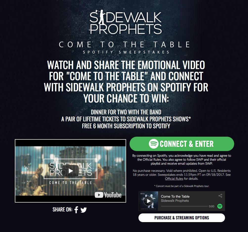 swprophets's tweet photo. Want to win lifetime passes to our shows &amp; 6 months of free @spotify? Head to https://t.co/sbOzxWRjTC and 'Connect' to enter! https://t.co/8TbteQCXPQ