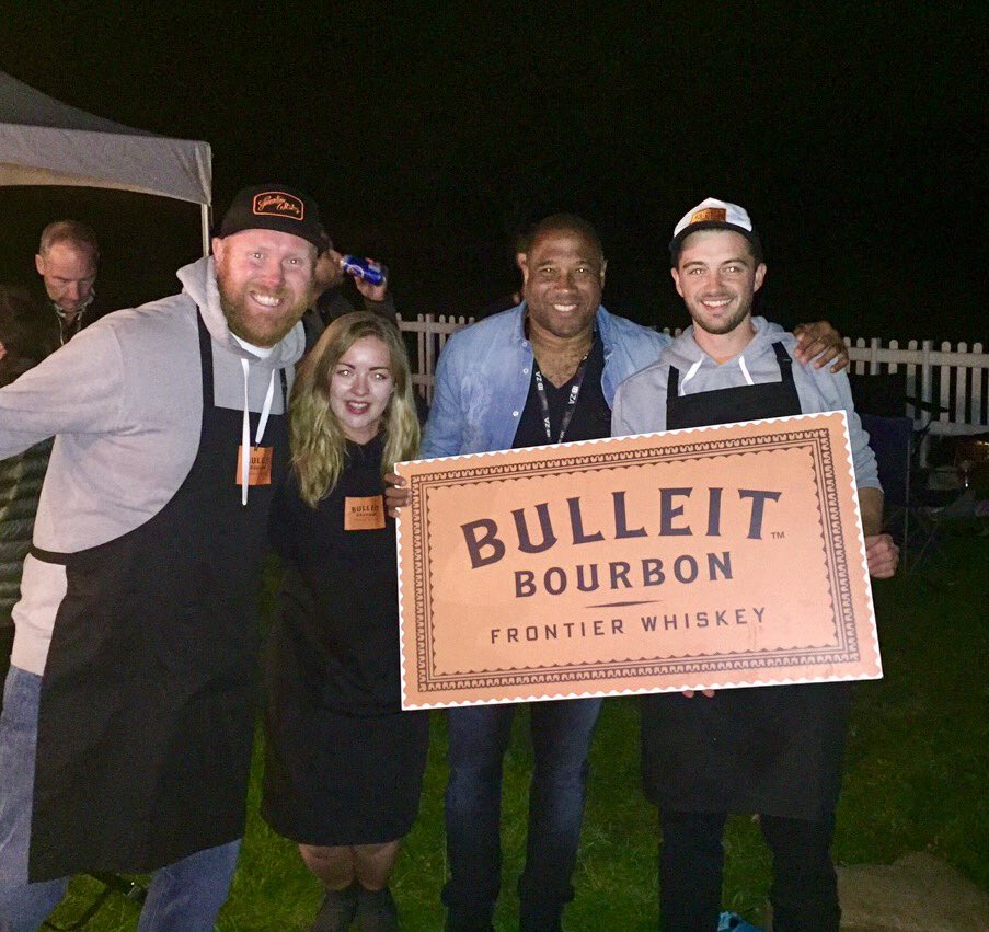 ta_bars's tweet photo. @officialbarnesy with some of our crew. #bulleit #thirstaidbars #classicibiza #cheshire #topbloke #bulleitbourbon @paulkay7 https://t.co/rdwi2wwE2S