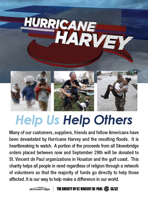 Place an order between now and 9.29.17, and a portion of the proceeds will be donated to St. Vincent de Paul in Houston and the Golf Coast.