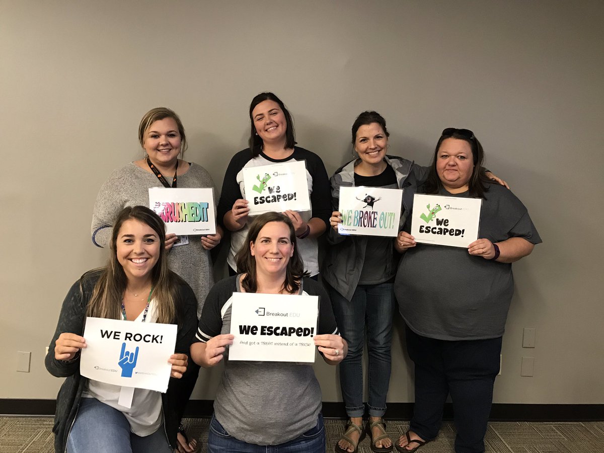 Renee_Loan's tweet photo. Our special education department kicked off Labor Day weekend with @breakoutEDU team building activity #lcsedtech @LenoirCitySch https://t.co/ElG1b2jao4