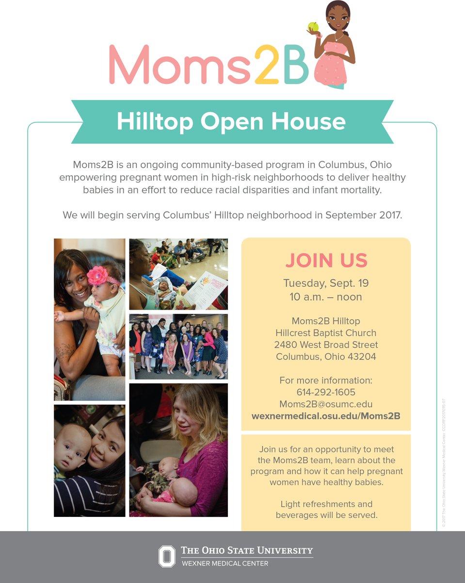 Join us for the @Moms2B_Columbus Hilltop Open House on September 19 from 10am-12pm at Hillcrest Baptist Church (2480 W Broad Street)!