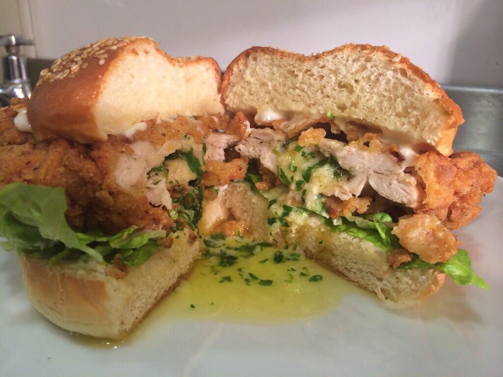 Friday night comp. Nice and simple one. Simply RT this pic of next week's special - Buttermilk Fried Chicken Kiev. Winner wins dinner for 2.