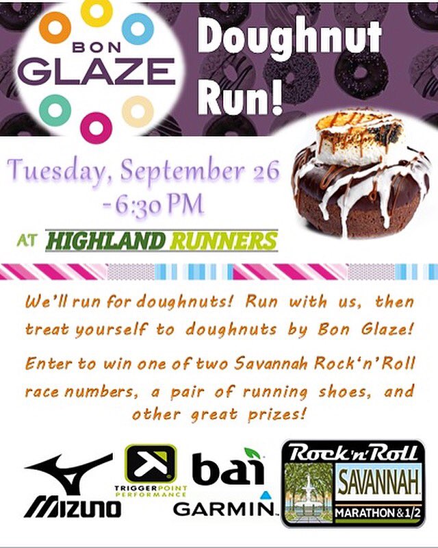 We'll run for doughnuts! Bon Glaze Dounghnut Run is on September 26! RSVP required on our facebook events page!