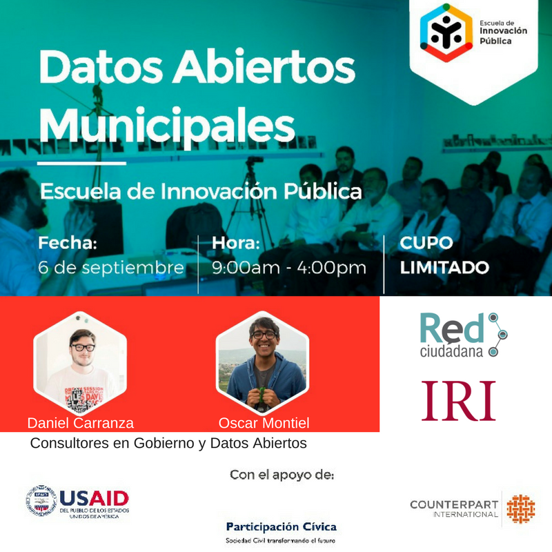 IRI_es's tweet photo. ¿Deseas aprender sobre Datos Abiertos? Inscribete en nuestro taller en Guatemala https://t.co/x3eYxwQaJC #DatosMunicipales #DatosAbiertosGT https://t.co/97cQGAYSud
