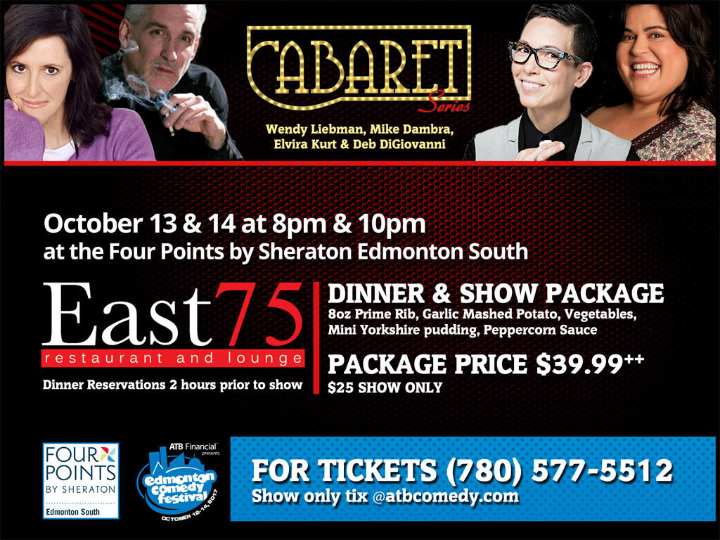 yegcomedy's tweet photo. Cabaret Series Dinner &amp; Show Package only $39.99!! Reserve your spot now at 780-577-5512. @FourPointsEdm #yegcomedy #yeg https://t.co/apsGPs55gH