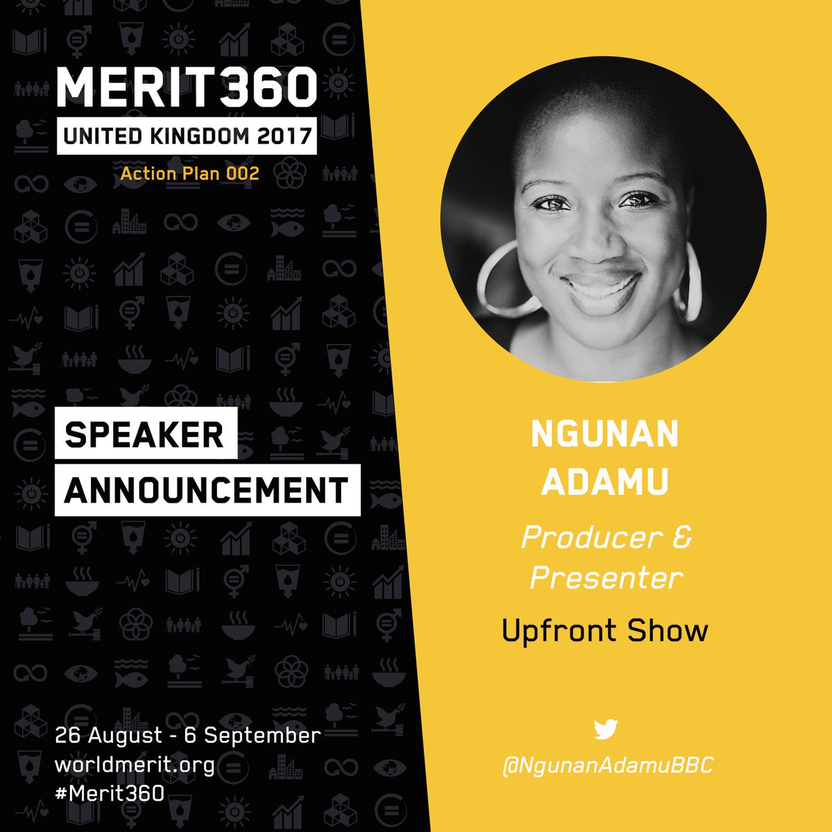 World Merit is proud to announce the next <a href="/Merit360/">#Merit360</a> Speaker, @NgunanAdamuBBC 🌎

Read more about Ngunan ⚡️ merit360.org/guests#adamu #Merit360