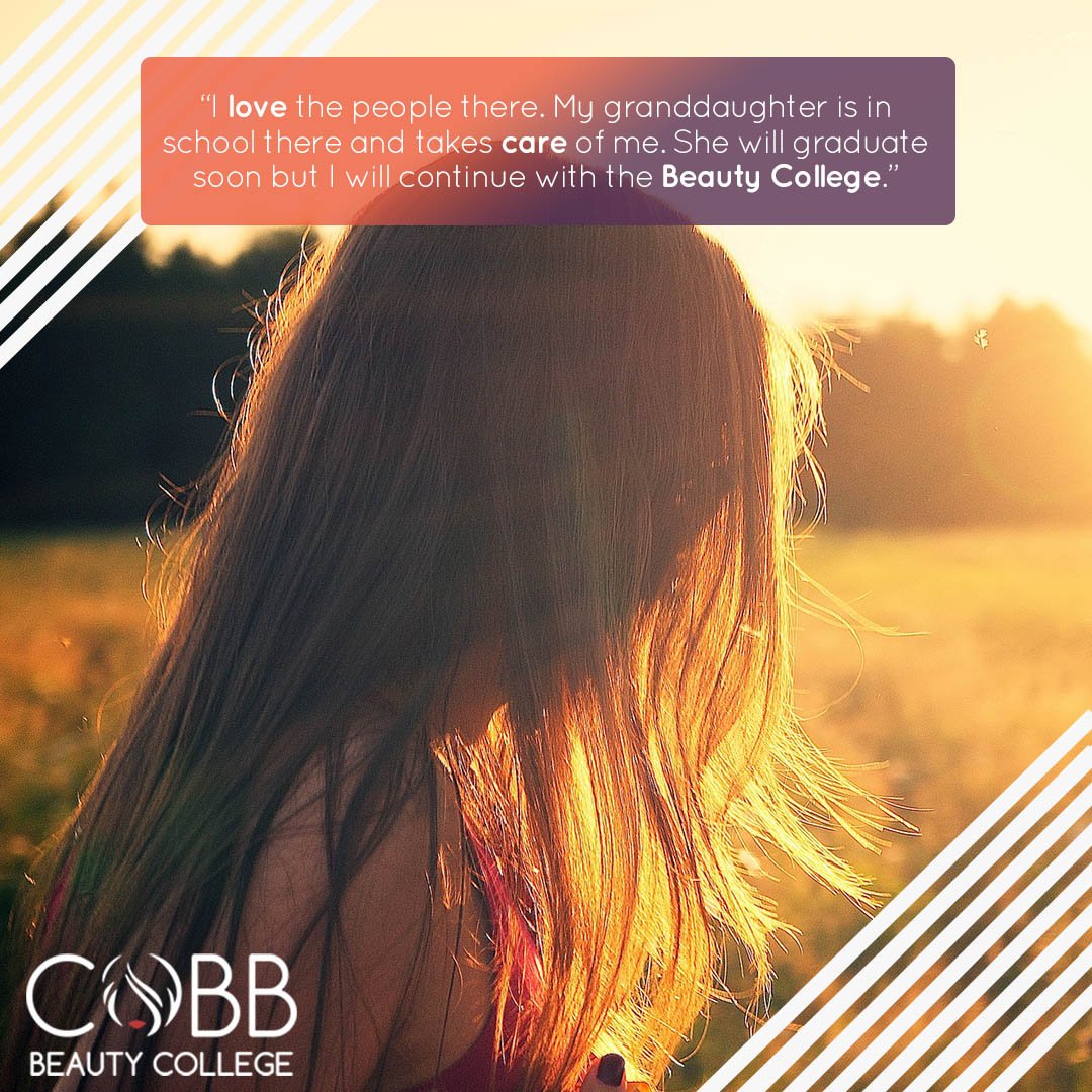 CobbCollege's tweet photo. We are so glad you support your granddaughter in her journey. #CobbBeautyCollege #cosmetology https://t.co/odtLshnD63