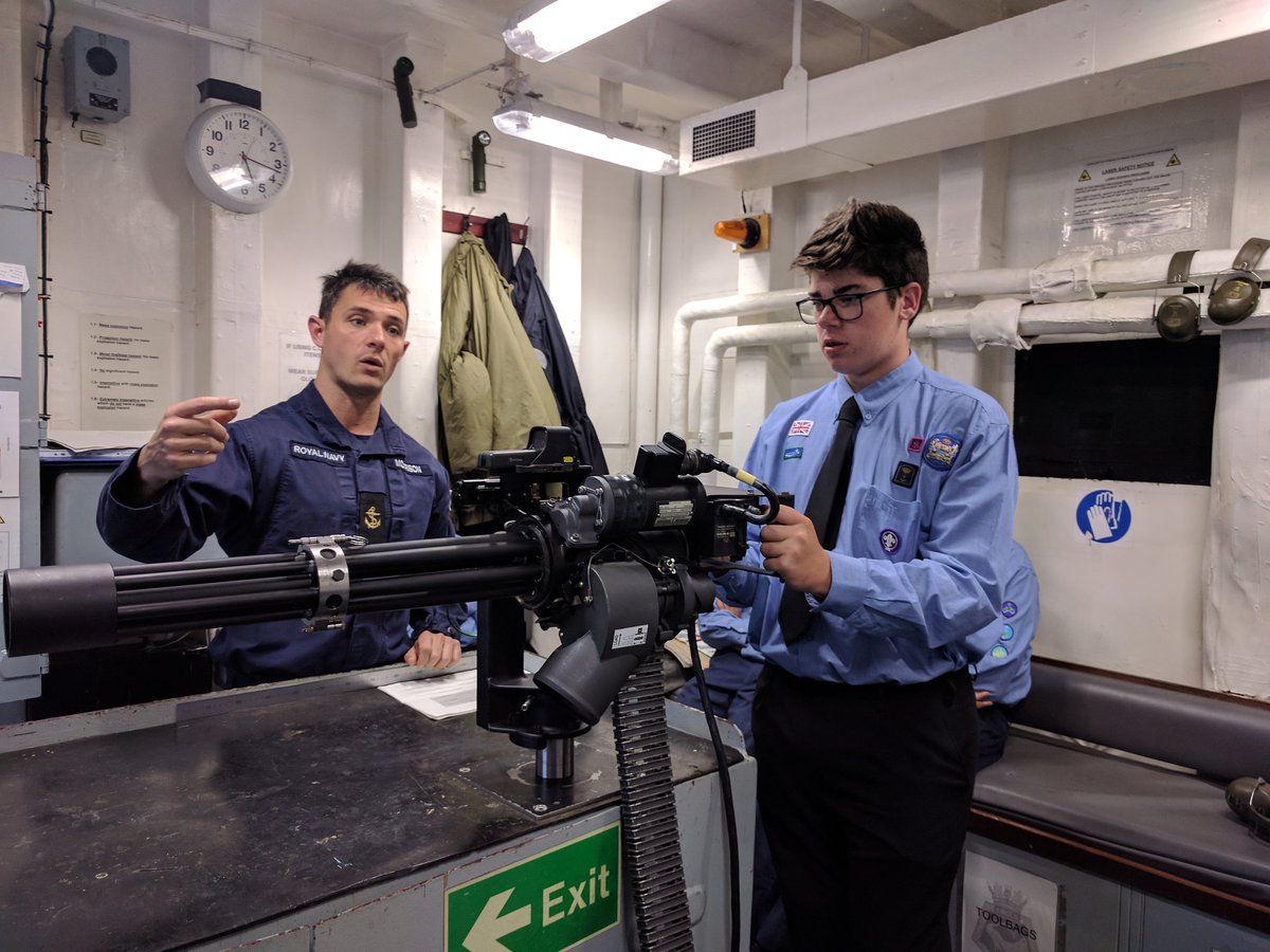 Waiting for the evening air show after an exciting day of activities on RFA Argus.
