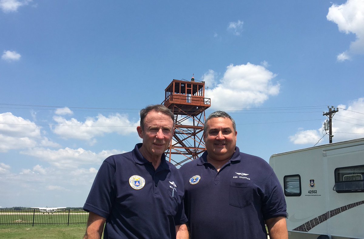 KenChapman's tweet photo. With Col Bill Moran from #NHWG at San Marcos Airport, Texas. Support of #HurricaneHarvy #DisasterRelief @CivilAirPatrol https://t.co/iBuoFF61TP