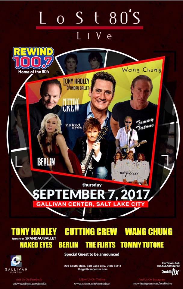 SmithsTix's tweet image. Rewind 100.7 Presents: Lost 80&apos;s Live September 7th at the Gallivan Center. Don&apos;t miss out! #SaltLakeCity
#TimeUpdate: Gates open at 5:30pm.