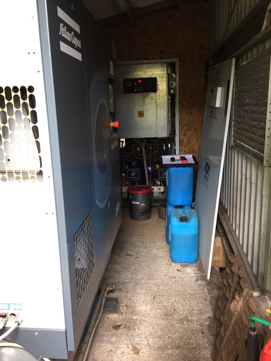 This is no fudged job , TSB Enginneering squeeze in this Energy efficient Atlas Copco compressor to keep Cornish sweet teeth satisfied