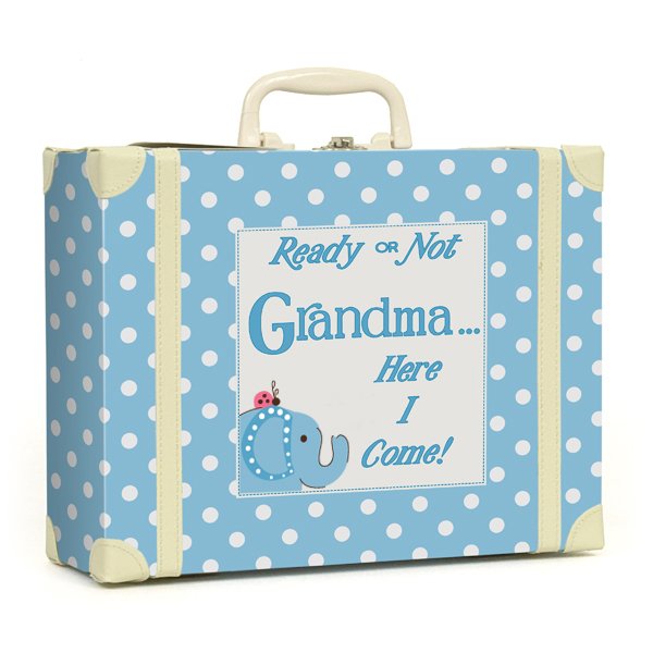 Get ready for a trip to Grandma's with the Going to Grandma's Blue Polka Dot Suitcase! bit.ly/29cwAge