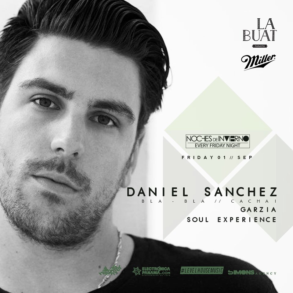 Hoy Viernes 1 de Septiembre tendremos el honor de presenciar al holandés español Daniel Sanchez dj / productor.