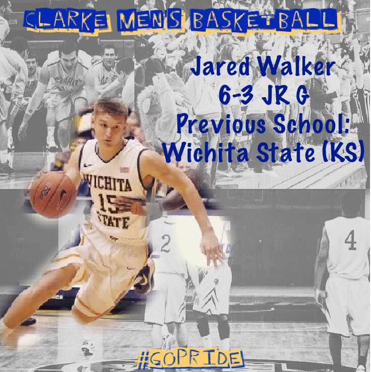 ClarkeMBB's tweet photo. #CUMBB would like to welcome Jared Walker , Junior from Wichita State University (KS) via Dubuque Wahlert (IA) #CUWelcomeWeek https://t.co/RMhryqduWU