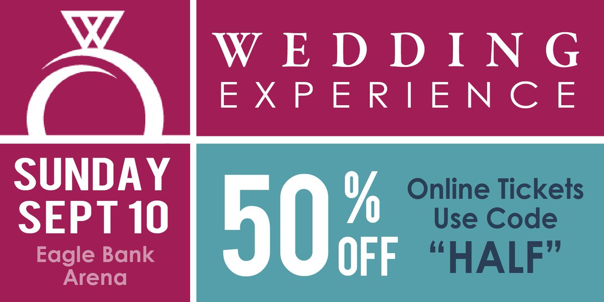 50% OFF TICKETS! Use PROMO CODE: HALF. Join us on SUNDAY, SEPT. 10 for an afternoon of all things bridal. Tickets at ht.ly/F96130eQUG2