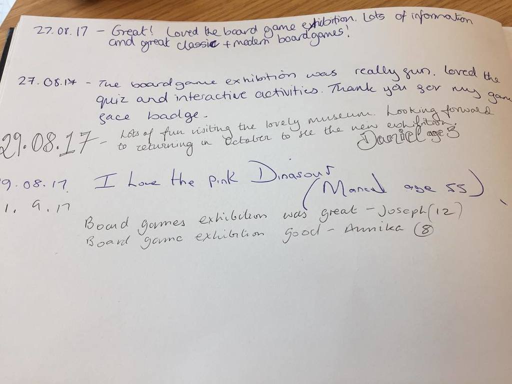 MaidstoneMuseum's tweet photo. Our visitors are always high quality. Daniel here has beautiful handwriting for a 3year old. 😉#commentsbook #museum #exhibition #GamePlan #… https://t.co/VctWE5Ozsy