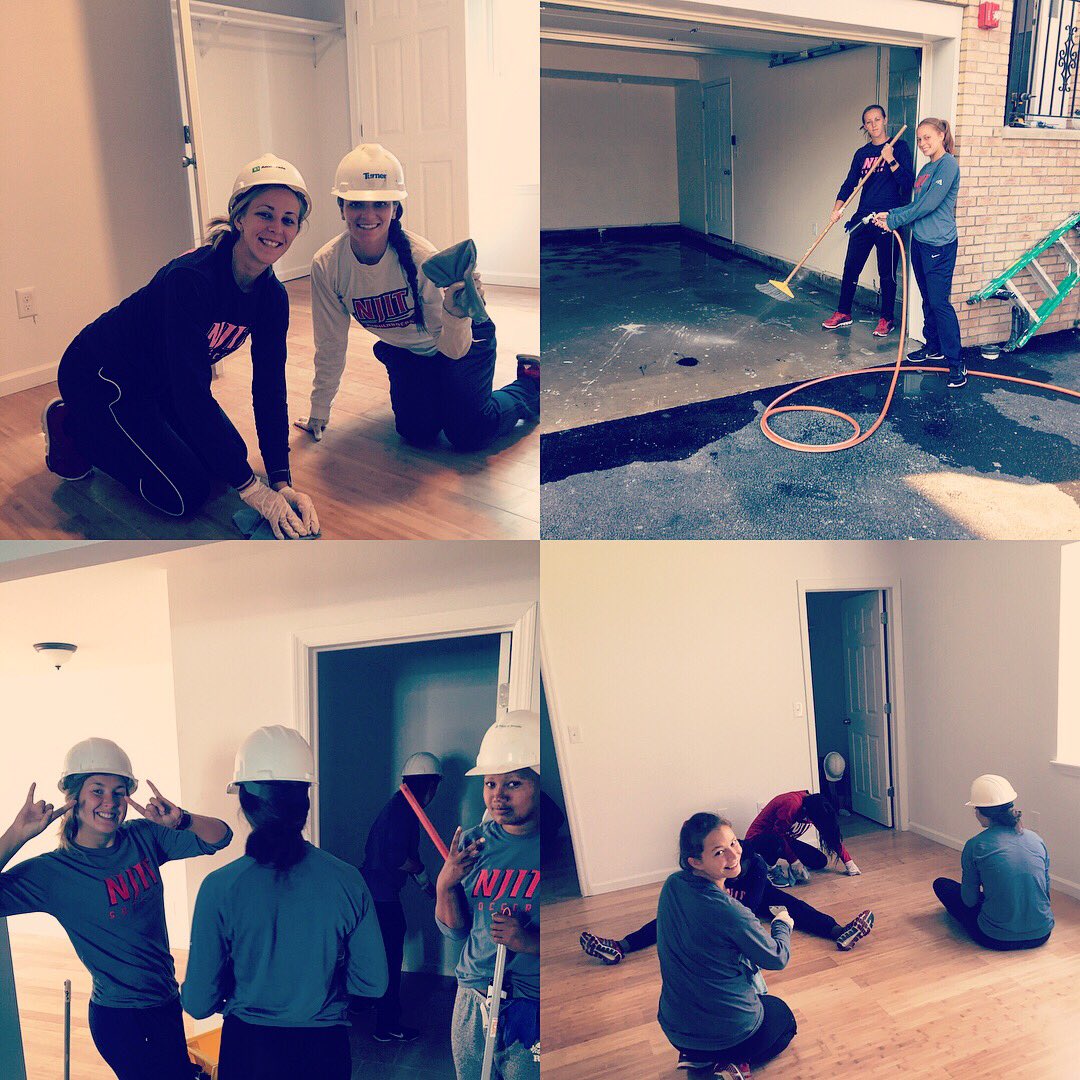 NJITWSoccer's tweet photo. The team spent Thursday AM working with Habitat for Humanity of Newark. The residents will be moving in soon! #OneNewark #OurCommunity https://t.co/hQLbgxbNYR