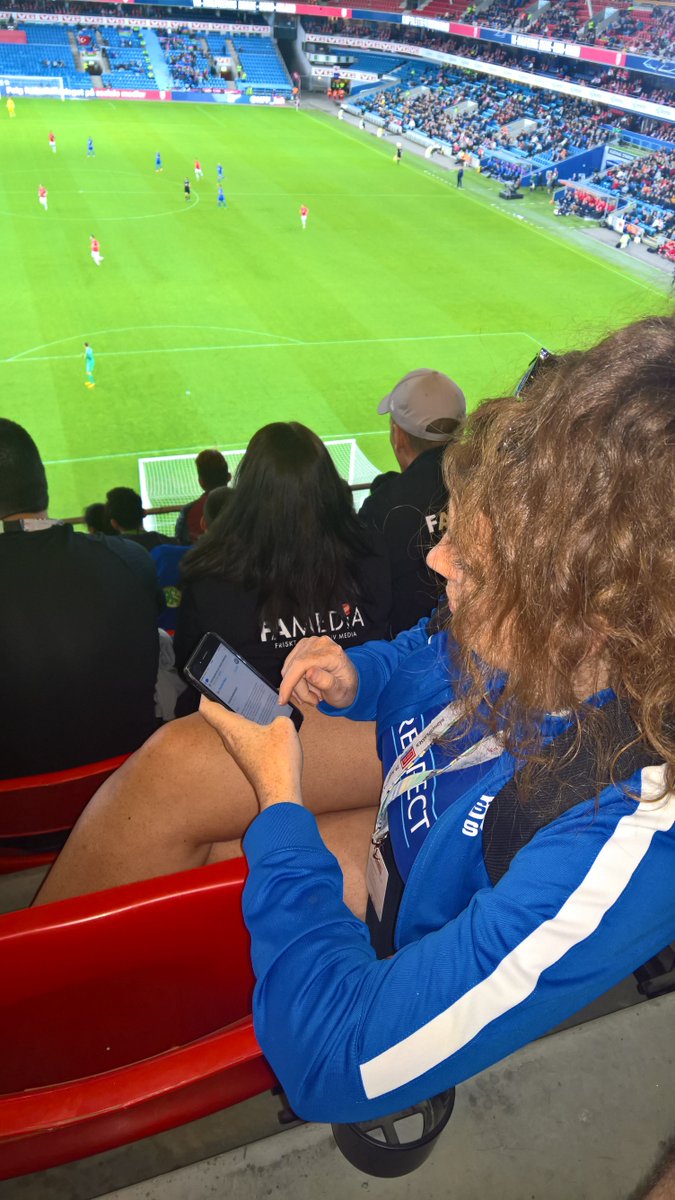 SSS_Ally's tweet photo. streetsoccerSCO 
Sian at the Norway game tonight https://t.co/65JRjQFoTO