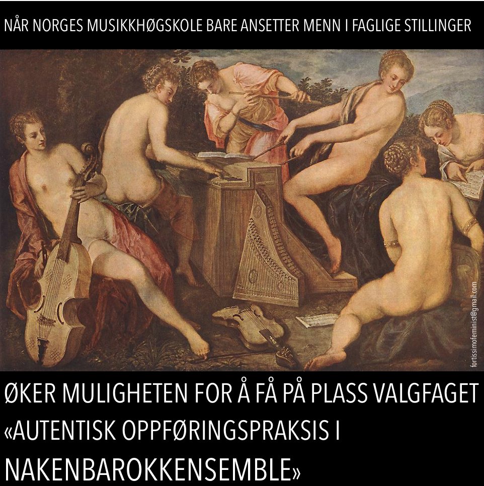 ff_feminist's tweet photo. @rektor_peter @NOKUT_No @musikkhogskolen neste år tar dere likestillingsprisen eller? https://t.co/OB9PWh01eG