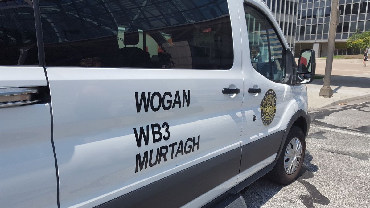 wogandavid's tweet photo. I've never had my name written on the side of a van before! Very excited to premiere my "Hurling Across The USA" documentary @KCIrishFest https://t.co/RtDsvGCxgL