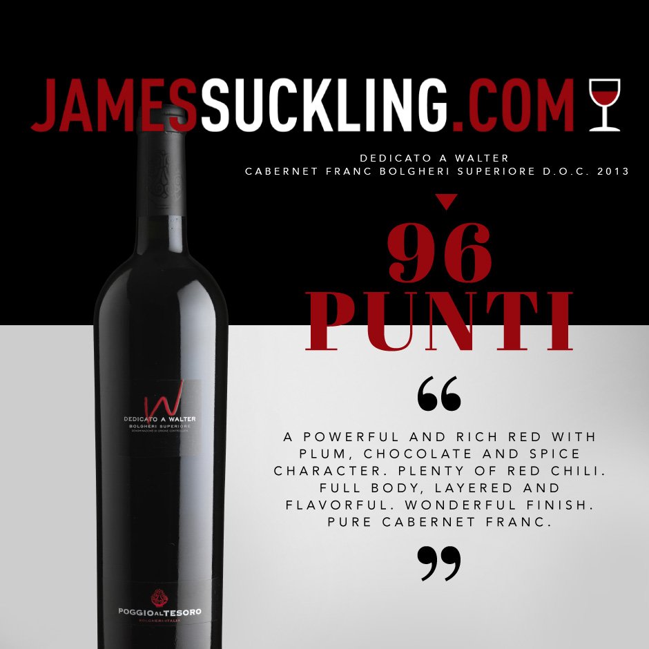 Dedicato a Walter è tra i 10 vini rossi, su 450 degustati, a cui <a href="/JamesSuckling/">James Suckling</a> assegna 96 punti.
#poggioaltesoro #dedicatoawalter