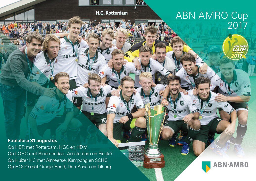 Zaterdag en Zondag Abn Amro Cup op <a href="/HCRotterdam/">HC Rotterdam</a> GRATIS TOEGANG met alle heren <a href="/Hockeyhoofdkl/">Hoofdklassehockey</a> clubs