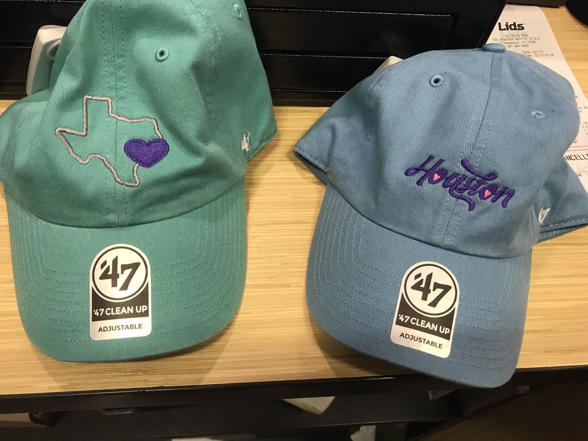 DaJamesDavis's tweet photo. Come thru to baybrook lids by JCPenney &amp; H&amp;M. Hat sales with any of these logos go to donation #HoustonStrong https://t.co/zahW2yGMjH