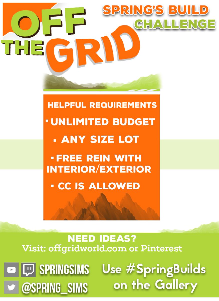 SpringSims's tweet image. #SpringBuilds Challenge is here! Are you tired of expensive bills and loud neighbors? Well, Off The Grid Challenge is for you! @TheSims