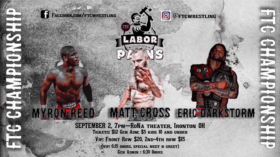 FtcWrestling's tweet photo. FTC Labor Pains, Sept 2nd 7pm #LaborDayWeekend #wwe #nxt #wrestling #ohio https://t.co/3jvdVVbgV3
