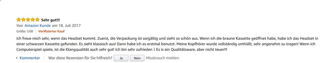 Daniel_Hrncir's tweet photo. Ich such grad ein neues Headset, ich glaub die Rezension hat mich überzeugt. #amazonrezension https://t.co/UfvqIOSYhT