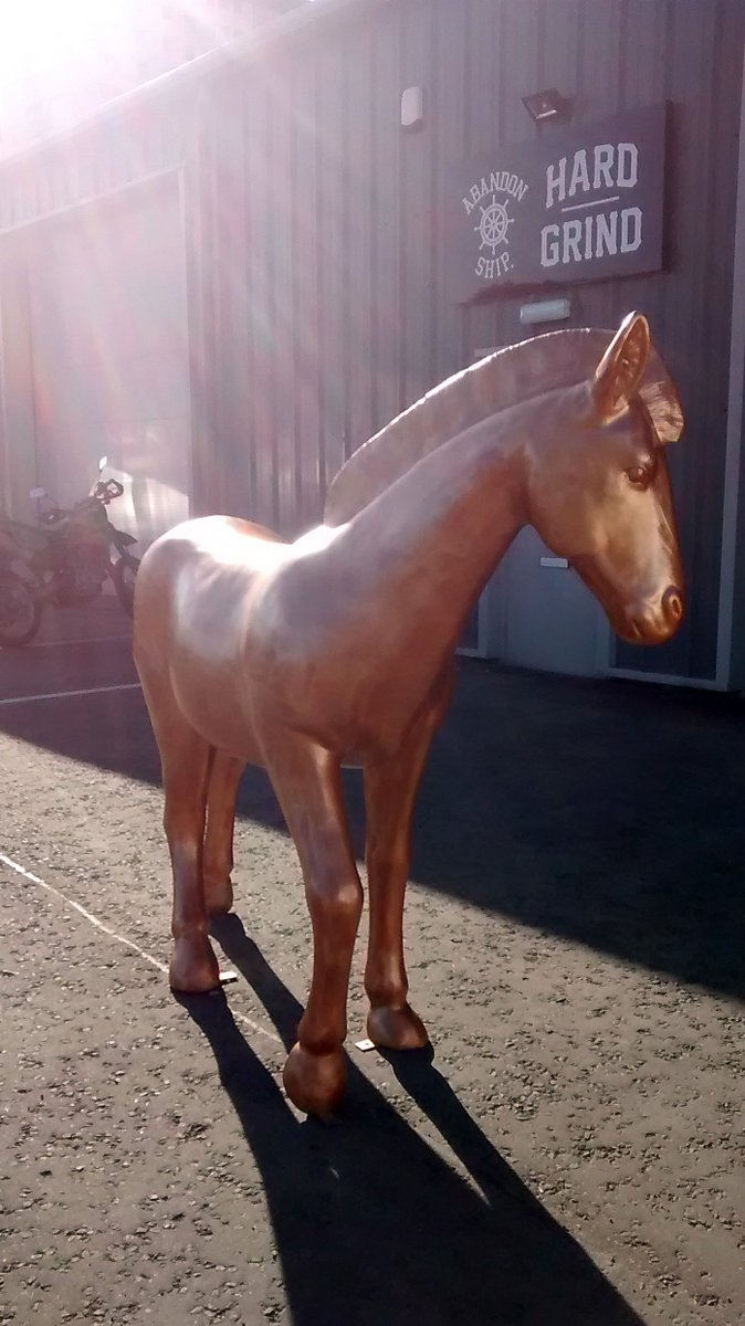 Average day at Circle Signs with naaaaybours as cool as @hardgrind__ #bigassbronzehorse