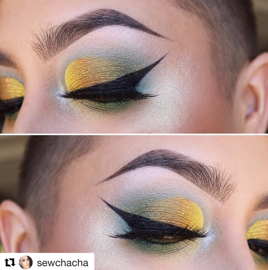MuaBebe's tweet photo. Loving this summer glam! 💛💛

#Repost @sewchacha 
・・・
Just because I hardly ever mess #brows #bebebellamuas #bebebellaapp #bebebella https://t.co/clwxbyPIkK