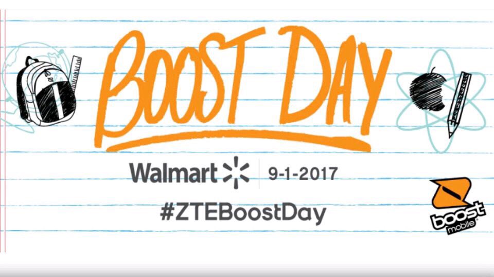 sprjoecast's tweet photo. It's #ZTEBoostDay in Wal-Mart and the deals couldn't be better! New phone and free month of service!  @ATeams_Mrs_T @lefebvre_jim https://t.co/XETrq8GkTk