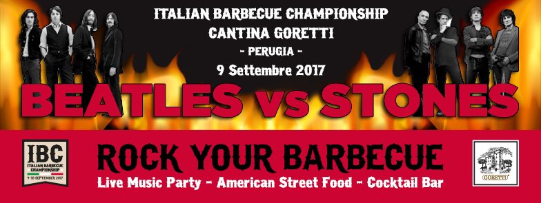 herbiepg's tweet image. #RockYourBarbecue #Live #Music #BBQ #Party #IBC2017 @vinigoretti Sabato 9 settembre @thebeatles vs @RollingStones #tributeband #streetfood