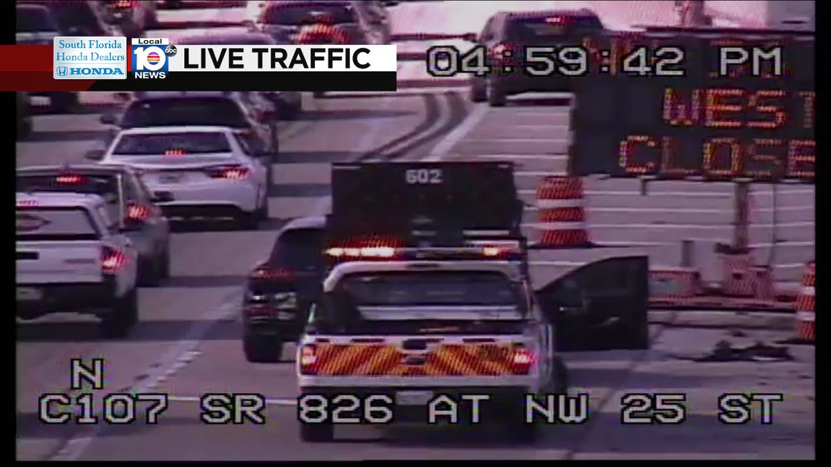 CRASH: SR-826 NB & NW 25th St. A shoulder is blocked; expect delays. #TRAFFIC #MIAMI https://t.co/k8RKM2GndI