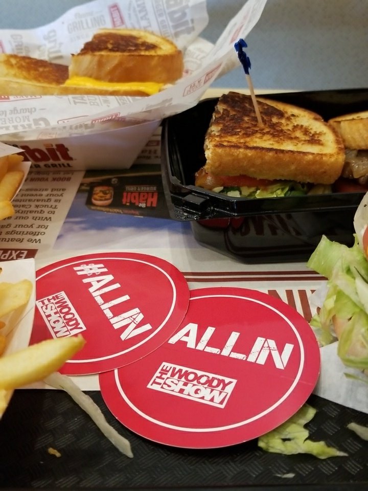 j_bob316's tweet image. @TheWoodyShow  had to hit up @habitburger to get the new stickers and support #NoKidHungry. #allin #1inscv