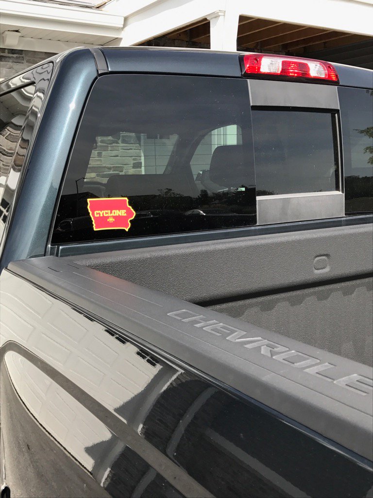 JimEngler's tweet photo. Thanks @CycloneATH for the #CycloneStickers! On our way to game day from Indiana. #BeatUNI https://t.co/r2jqYgyQaa